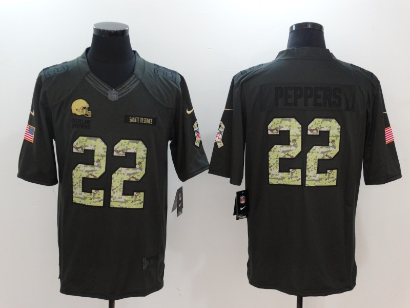 Men Cleveland Browns #22 Peppers Green Nike Salute To Service Limited NFL Jerseys->new york giants->NFL Jersey